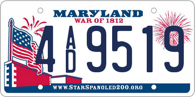 MD license plate 4AD9519