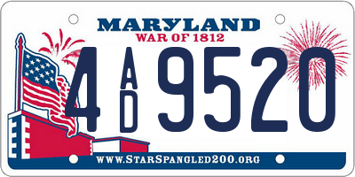 MD license plate 4AD9520