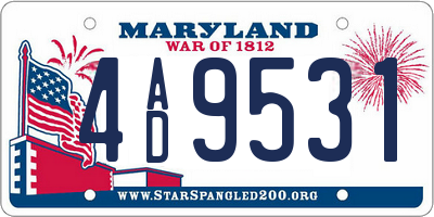 MD license plate 4AD9531