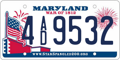 MD license plate 4AD9532