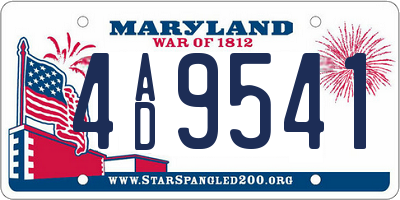 MD license plate 4AD9541