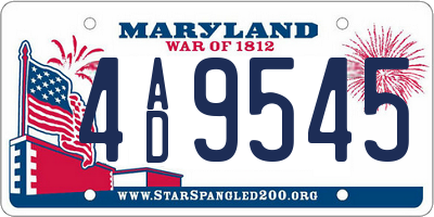 MD license plate 4AD9545