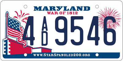 MD license plate 4AD9546