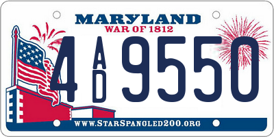 MD license plate 4AD9550