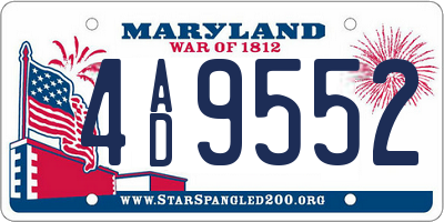 MD license plate 4AD9552