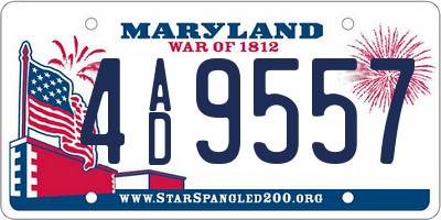 MD license plate 4AD9557