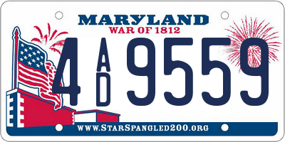 MD license plate 4AD9559