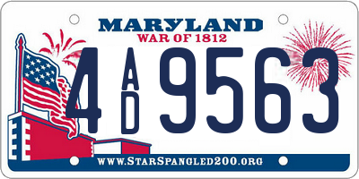 MD license plate 4AD9563