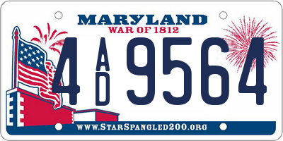 MD license plate 4AD9564