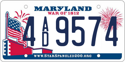 MD license plate 4AD9574
