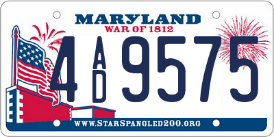 MD license plate 4AD9575