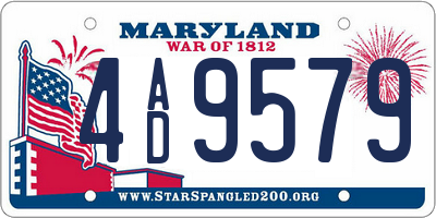 MD license plate 4AD9579