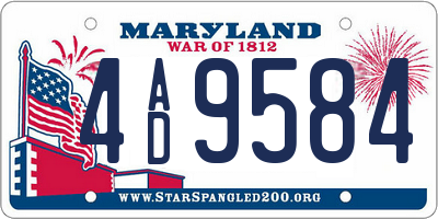 MD license plate 4AD9584