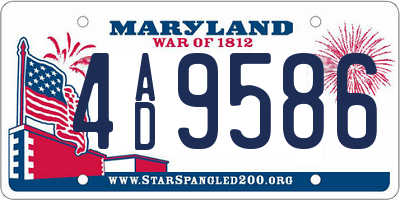 MD license plate 4AD9586