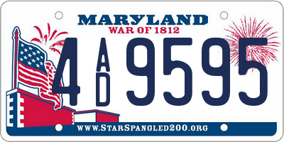 MD license plate 4AD9595