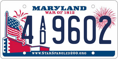 MD license plate 4AD9602