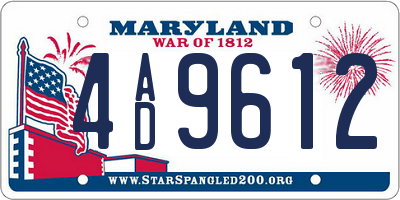 MD license plate 4AD9612