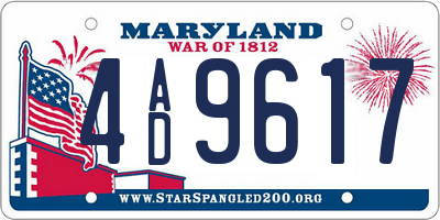 MD license plate 4AD9617