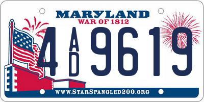 MD license plate 4AD9619