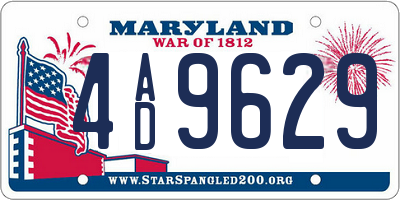 MD license plate 4AD9629
