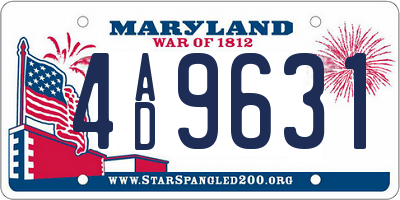 MD license plate 4AD9631