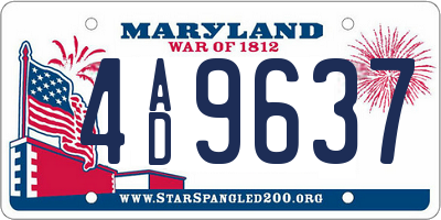 MD license plate 4AD9637