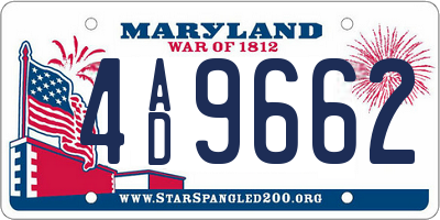 MD license plate 4AD9662