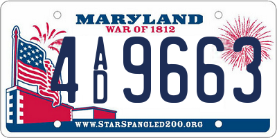MD license plate 4AD9663
