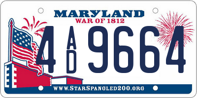 MD license plate 4AD9664