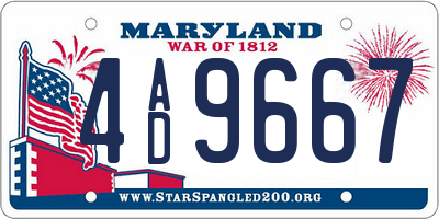 MD license plate 4AD9667