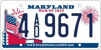 MD license plate 4AD9671