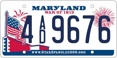 MD license plate 4AD9676