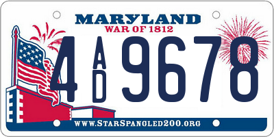 MD license plate 4AD9678