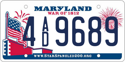 MD license plate 4AD9689