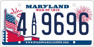MD license plate 4AD9696