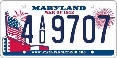 MD license plate 4AD9707