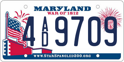 MD license plate 4AD9709
