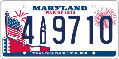 MD license plate 4AD9710