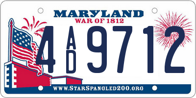 MD license plate 4AD9712