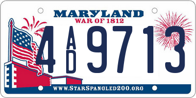MD license plate 4AD9713