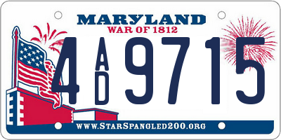 MD license plate 4AD9715