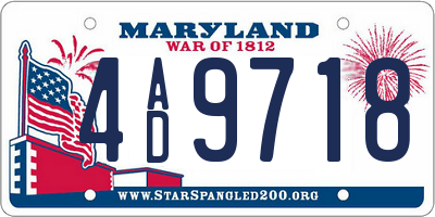 MD license plate 4AD9718