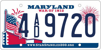 MD license plate 4AD9720