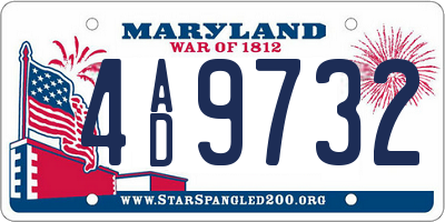 MD license plate 4AD9732