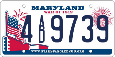 MD license plate 4AD9739