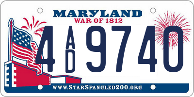 MD license plate 4AD9740