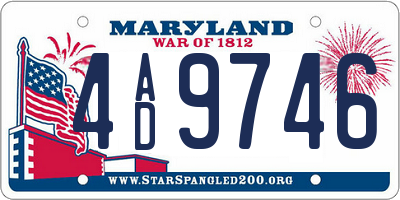 MD license plate 4AD9746