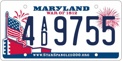 MD license plate 4AD9755