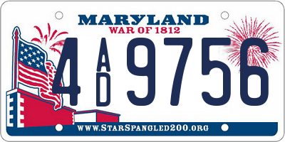 MD license plate 4AD9756