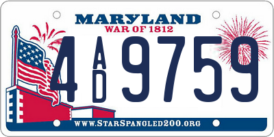 MD license plate 4AD9759